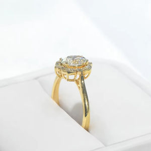 MaiYi IGI-gecertificeerde CVD HPHT laboratorium gekweekte ovaal geslepen diamanten <span class=keywords><strong>ring</strong></span> 14k/18k massief gouden op maat gemaakte sieraden voor dames en heren, verlovingsring - Product Image 4