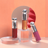 Vente en gros de gloss à lèvres repulpant personnalisé, mignon, aromatisé, hydratant, en tubes argentés sans logo