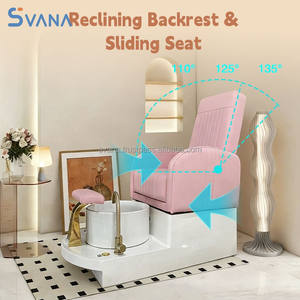 Sillón de Pedicura Moderno Reclinable Eléctrico con Sistema de Jets sin Tuberías, Lámpara LED de 7 Colores, Bañera de Hidromasaje y Drenaje Automático para Uñas - Product Image 3