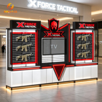 Vitrine murale pour armes à feu Red Glow Gun, présentoir tactique pour fusils, vitrine en verre, kiosque pour armes à feu, présentoir pour jouets