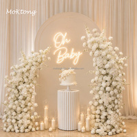 Décoration de mariage : Arche florale artificielle de roses blanches, arrangement de fleurs en forme de corne pour toile de fond de mariage, support floral