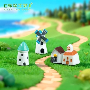<span class=keywords><strong>Casa</strong></span> de Molino de Viento Weij, Adornos de Micropaisaje con Musgo, Artesanías Decorativas de Paisajes con Suculentas, <span class=keywords><strong>Casa</strong></span> Castillo - Product Image 1