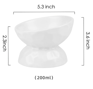Tigela de Cerâmica Popular Ecológica Moderna com Suporte Elevado Estável para Ração de Gatos e Cães Pequenos, Capacidade de 200ml, Formato Arredondado - Product Image 5
