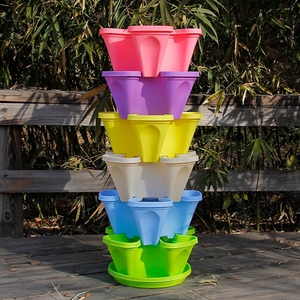 Pot de fleurs en plastique multicolore pour fraises, pot extra large et épais, pot de culture pour fraises d'intérieur ou de balcon - Product Image 5