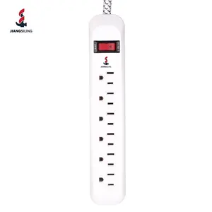 US 6 Outlet Power Strip Socket nema Power Socket with Switch Multi Plug General Purpose