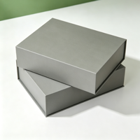 Boîte cadeau pliante élégante grise magnétique, boîte en papier pliable personnalisée avec logo et papier de remplissage pour l'emballage de produits de soin et de cosmétiques