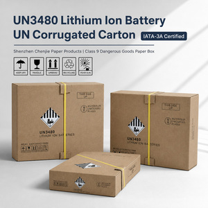 กล่องกระดาษลูกฟูกสำหรับแบตเตอรี่ลิเธียมไอออน UN3480 ได้รับการรับรองมาตรฐาน IATA-3A สำหรับสินค้าอันตรายประเภทที่ 9  ผลิตโดย Chenjie Paper ตามมาตรฐาน RoHS และ EPR - Product Image 1