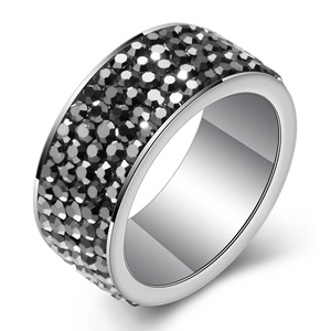 Stainless Steel <b>Ring</b> 8mm Micro Pave <b>CZ</b> Multi Color For Women Gift Jewelry - Product Image 4