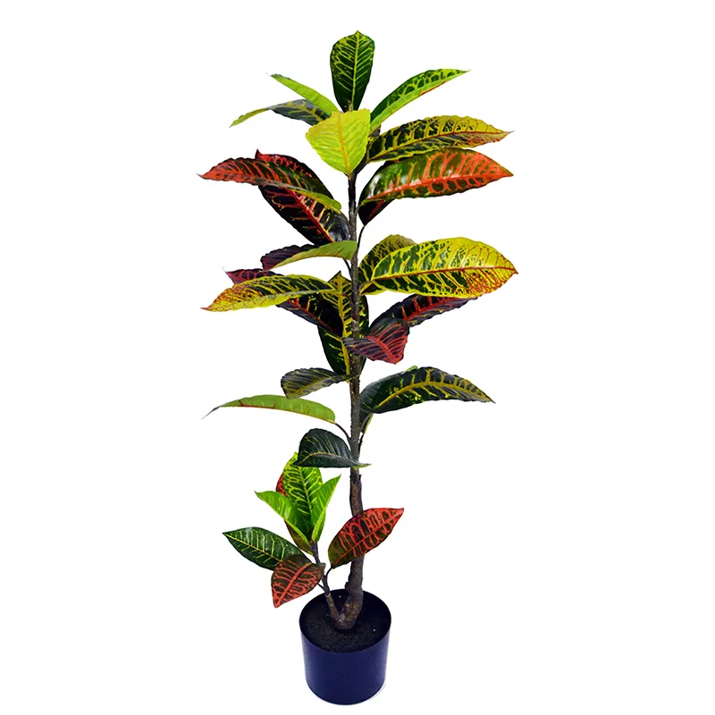 High quality factory wholesale garden decorative plastic trunk artificial Croton tree for decoration