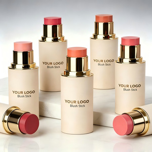 Stick de blush crème à fini mat imperméable avec logo personnalisé, teinte pour les joues nude rose rosé, maquillage pour la beauté quotidienne - Product Image 3