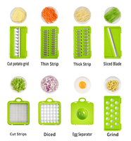 12 in 1 Alat Pemotong Sayur Manual Mandoline Slicer Pemotong Bawang Multifungsi Pemotong Buah dan Sayuran Peralatan Dapur