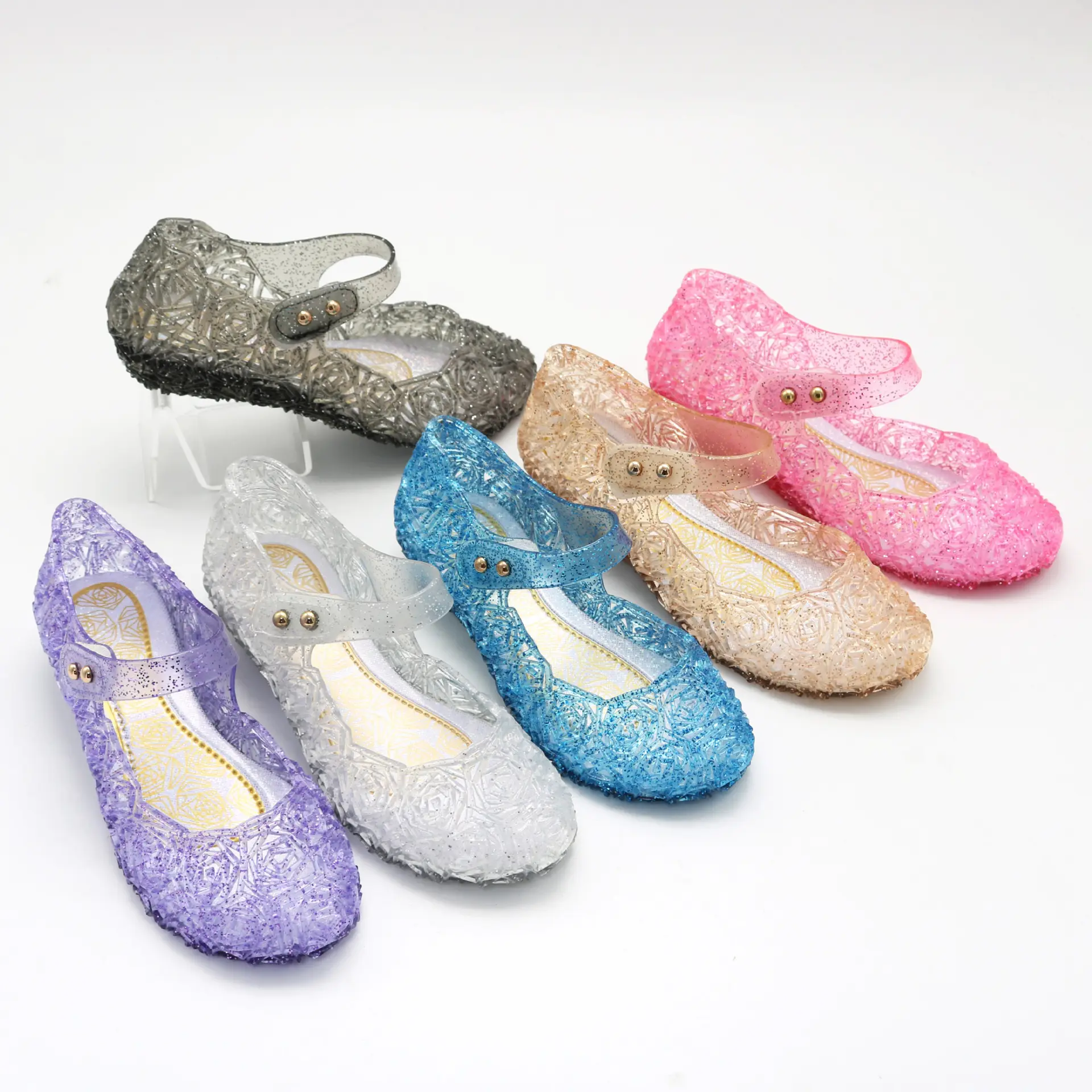 Kinderen Zomer Prinses Elsa Meisjes Sandalen Cinderella Crystal Party Dansschoenen Kinderen Hoge Hakken Prinses Gelei Schoenen