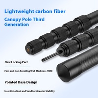 Grande tente de camping en plein air importée Tige de support d'auvent en fibre de carbone et pare-soleil Accessoires de poteaux de tente de positionnement télescopique