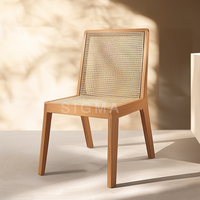 Chaise de salle à manger d'extérieur moderne en teck massif, ergonomique, durable, écologique, résistante aux intempéries, pour patio, jardin, restaurant