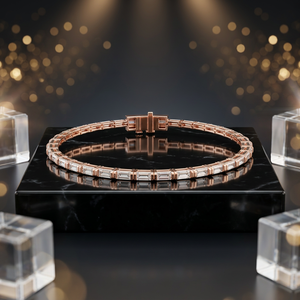 กำไลข้อมือเพชรเพาะเลี้ยงเคลือบโรเดียม AADIHI JEWELS ทรงเหลี่ยมมรกต ได้รับการรับรองจาก IGI หรูหราสำหรับผู้ชาย เหมาะสำหรับวันครบรอบและสวมใส่ทุกวัน - Product Image 2