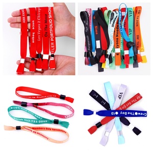 Factory Price Custom Propaganda Concert Slide Lock Woven <strong>Wristbands</strong> Festival <strong>Fabric</strong> Bracelet Entrance Ticket Event <strong>Wristband</strong>