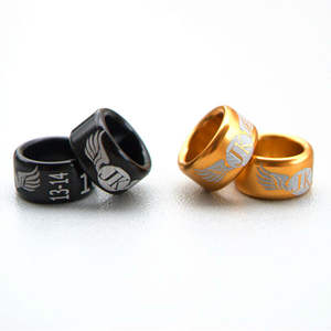 Herstellung-Direkt personal isierte Ringe nach eigenem Logo Gedruckte Taube Fancy Rings Logo Zungen ring - Product Image 4