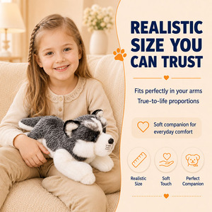 Fabricant de jouets en peluche Husky réalistes OEM, logo personnalisé, marque privée, fournisseur en gros d'<span class=keywords><strong>animaux</strong></span> en peluche - Product Image 5