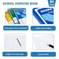 Cahier d'exercices scolaire direct usine, 40 feuilles, 80 pages, reliure agrafée, ligné simple, pour étudiants du Ghana, OEM