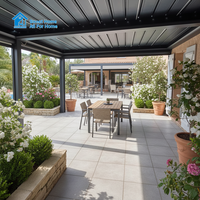 Pergola bioclimatique en aluminium Sweet Home, à toit solide à lames orientables motorisées, sur mesure, pour balcon, terrasse extérieure, auvent pare-soleil