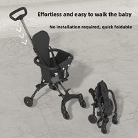 Poussette bébé pliable légère, 360 °   Voiture à pousser bidirectionnelle pour enfants, poussette de voyage pliable en une seule étape pour tout-petits, idéale pour l'avion