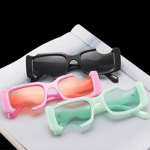 Lunettes de soleil carrées épaisses vintage noires et roses pour hommes et femmes, protection UV400, collection 2025 - Product Image 3