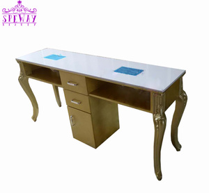 Salón de belleza moderna oro ESTACIÓN DE <span class=keywords><strong>MANICURA</strong></span> al por mayor con tapa de mármol - Product Image 1