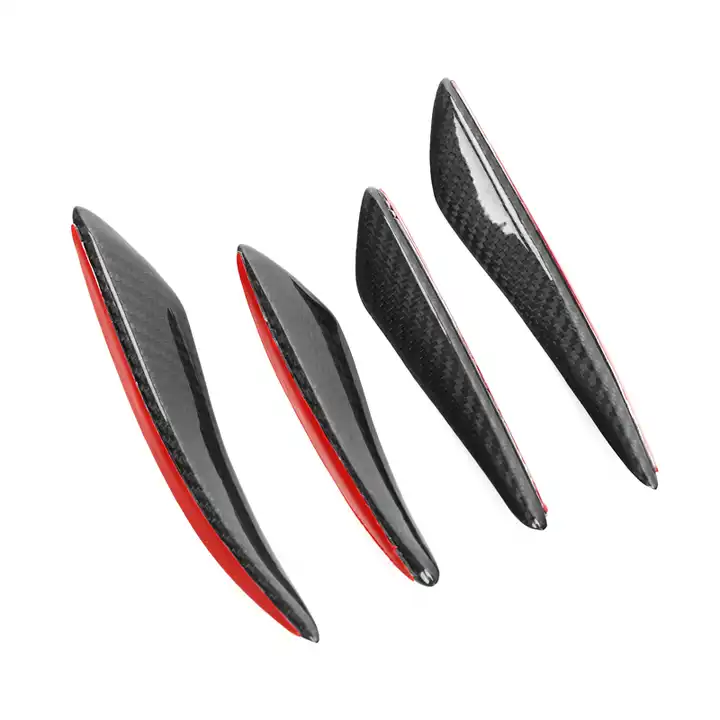 4pcs universal black dry carbon fiber