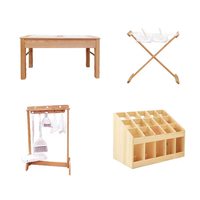Meubles de garderie et d'école maternelle Montessori en bois de hêtre massif pour enfants, compétences pratiques de la vie quotidienne