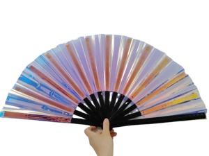 Abanicos Plegables Chinos Vintage de PVC con Diseño Láser, Abanicos de Mano para Taichi y Kung-Fu, Ideales para Decoración de Bodas, Fiestas, Actuaciones y Baile - Product Image 5