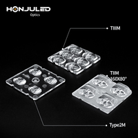 Lentille optique collimateur LED HONJU TIR en PC, plan-convexe, anti-éblouissement pour l'éclairage d'ingénierie intérieur/extérieur
