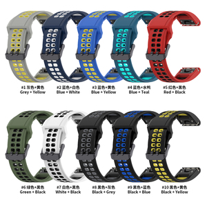 Correa de silicona deportiva RYB de doble color 20mm 22mm 26mm para <span class=keywords><strong>Garmin</strong></span> <span class=keywords><strong>Fenix</strong></span> 7 7X <span class=keywords><strong>7S</strong></span> Forerunner 965 Instinct 2 2X 2S Approach S70 - Product Image 2