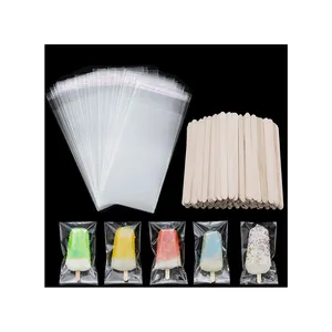 Popsicle Bags Ice Cream Bags Clear Ice Pop Plastic Bags for DIY Making Ice Cream Supplies