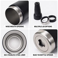Porte-canettes isotherme en acier inoxydable 12oz 14oz 16oz avec logo personnalisé et décapsuleur intégré pour cadeaux promotionnels