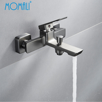 Robinet de baignoire mural Momali Direct, mitigeur de douche 2 fonctions, cartouche céramique, installation facile, idéal appartement