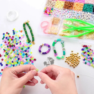 Tình bạn phẳng Polymer hạt Charms Quà Tặng 24 lưới 6mm đất sét hạt vòng đeo tay làm Kit cho cô gái tuổi teen hàng thủ công đồ trang sức làm <span class=keywords><strong>DIY</strong></span> - Product Image 5