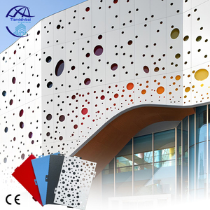 Système de bardage mural en aluminium perforé, <span class=keywords><strong>façade</strong></span> moderne, couleur personnalisée, panneau solide, pour villa, hall, <span class=keywords><strong>extérieur</strong></span>, imperméable - Product Image 5