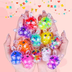 Juguetes antiestrés de TPR con forma de conejo de Pascua, pequeños, mini y lindos, de rebote lento, divertidos para apretar y con sonido. - Product Image 6