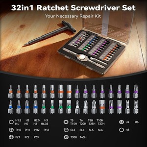 Kit de tournevis à cliquet professionnel AXTH 23-en-1 avec embouts magnétiques en acier haute résistance – Fournisseur d'outils à main – Tournevis à cliquet - Product Image 6