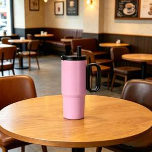 Double Wall Insulated Car <b>Macaron</b> Handle Tumbler 24oz 720ml Mug Lid Straw Anti-Slip Custom ODM OEM Colorful - Product Image 3