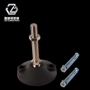 Pieds réglables Luhu pour tables industrielles en profilés aluminium avec base en caoutchouc 10mm 15mm 20mm - Product Image 2