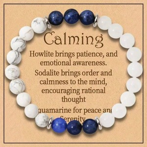 Bracciale con perline a tripla protezione in pietra naturale per uomo e donna, coraggio, calma, fatto a mano, portafortuna, gioielli Feng Shui, regalo - Product Image 5