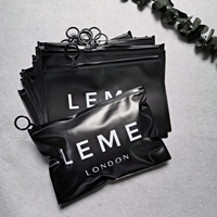Sac à fermeture éclair en PVC noir écologique recyclable personnalisé de petite taille avec poignée pour l'emballage de cosmétiques et de bijoux, pochette à fermeture éclair