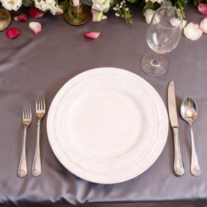 In Stock Light pink Embossed Lace Plate with New Bone China Charger Plates Wedding <b>Dinnerware</b> <b>Set</b> - Product Image 5