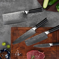 Offre Spéciale : Ensemble de 4 Couteaux de Cuisine en Acier Inoxydable VG10, Acier Damas 67 Couches, Manche en Bois, Ambidextre, Incluant Couteau à Steak et Couteau de Chef