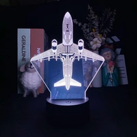 Avion avion 3d veilleuse led lampe visuelle stéréo lampe hologramme 3d
