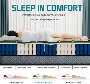 Thêm lớn 12-inch Euro hàng đầu lai nắp túi mùa xuân Nệm Bộ nhớ bọt đồ nội thất nhà 20cm dày làm mát vừa công ty - Product Image 2