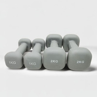Ensemble d'haltères en vinyle et néoprène de forme carrée, 1kg, 2kg, 3kg, équipement de fitness, ensemble d'haltères enduits de vinyle multicolore pour femmes