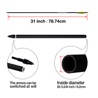 Flèches en fibre de carbone à haute teneur en carbone C6231WY ID6.2mm pour la chasse et le tir à l'arc, pointe en acier, plastique, 31 pouces