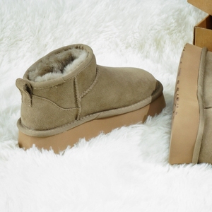מותג מותאם אישית של נשים שם המותג חורף חם מגפי שלג עם sheepcrown זמש עליון רך עבור פעילויות שלג - Product Image 1